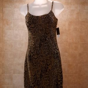 NWT PLANET GOLD SNAKE NOVELTY DRESS SZ XS